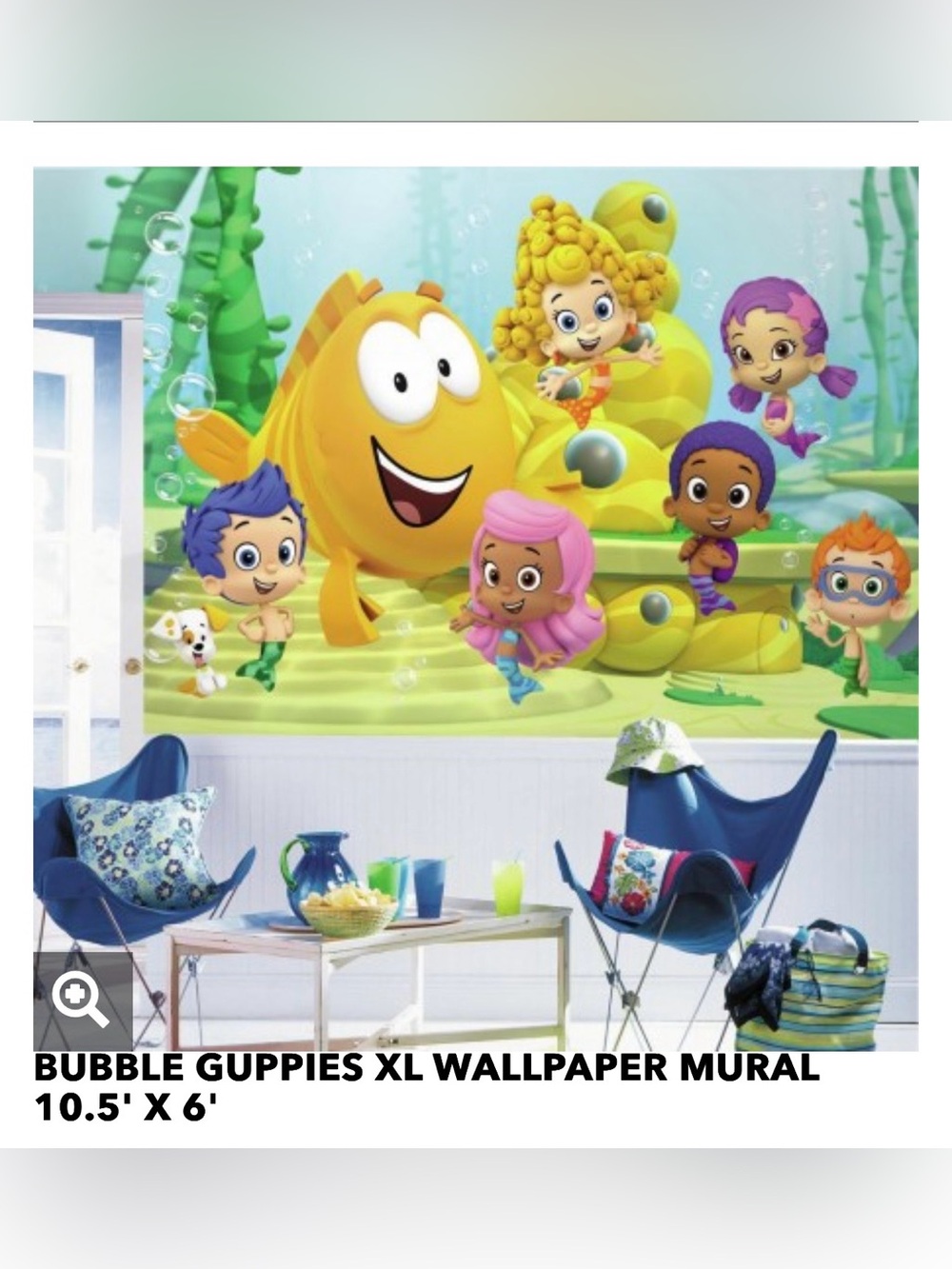 RoomMates XL Bubble Guppies Mural Pre-Pasted Sure Strip Removable Wallpaper NEW